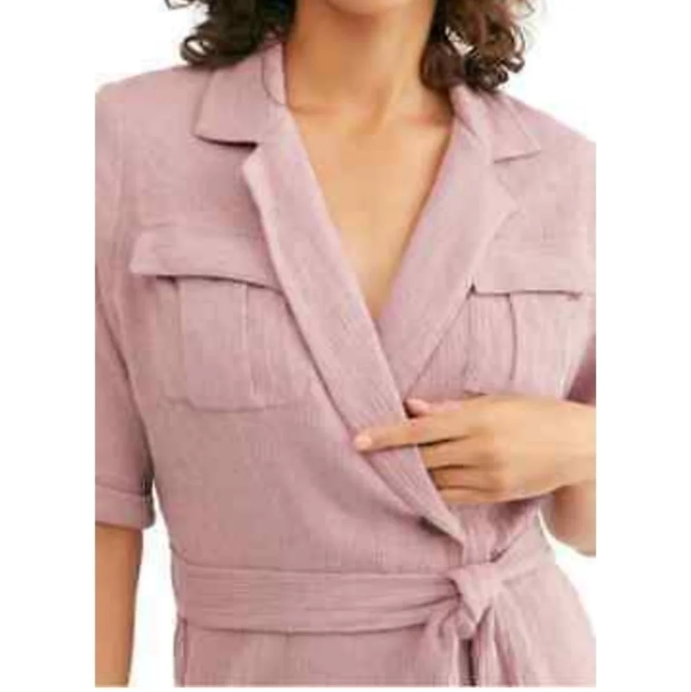Free People Purple Ash Clementine Mini Dress Endless Summer Textured Wrap XS
